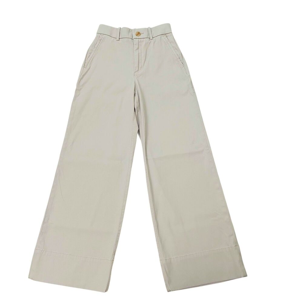 Spanx Supersmooth Wide Leg Pants Womens XS Beige High Rise Stretch Twill Casual